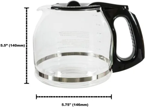 Miniatura 2 de Jarra de café de repuesto para 12 tazas compatible con cafetera Mr. Coffee, repuesto # PLD12 PLD12 serie PLD12-RB, mango negro