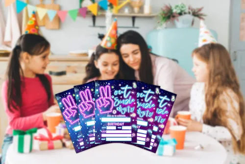Miniatura 4 de Tarjetas de invitación de fiesta de cumpleaños para niños, invitaciones de fiesta de cumpleaños número 10, tarjetas para niñas y niños, celebración
