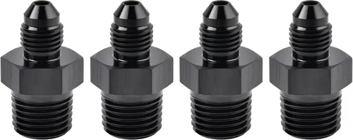 Miniatura 9 de EVIL ENERGY 3AN macho Flare a 1/4 "NPT adaptador de montaje de tubería de aluminio recto negro 4PCS