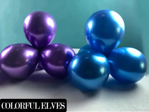 Miniatura 3 de 100 globos pequeños de color azul metálico de 5 pulgadas, cromados, mini globos brillantes de helio para decoraciones de fiestas A3-azul