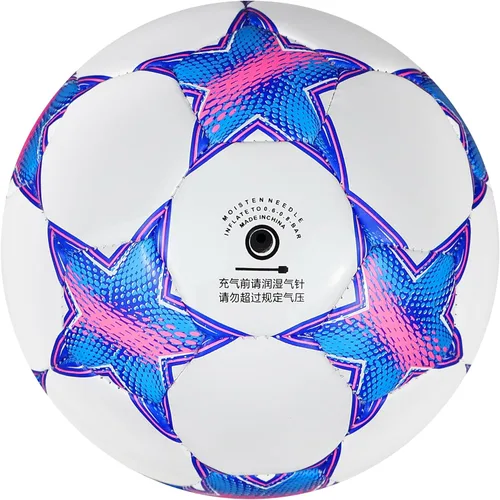 Miniatura 5 de Balón de fútbol Runleaps tamaño 1.5 y tamaño 3 y tamaño 4 y tamaño 5 para niños y adultos, pelotas de juguete con patrón de estrellas de tamaño Rosa