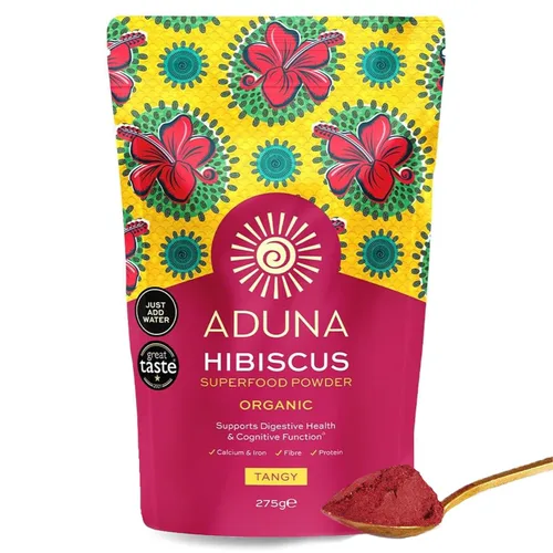 Aduna Polvo de hibisco orgánico | Flor de hibisco 100% para la salud de la piel, intestino y corazón | Fuente vegana natural de antioxidantes y