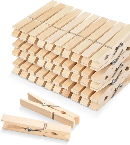 Miniatura 18 de Pinzas para ropa, pinzas de madera de color rosa para juego de baby shower, corona, manualidades, pinzas de agarre fuerte de madera de abedul
