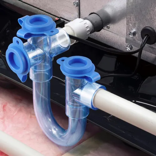 Miniatura 7 de 1 Pack 3/4 Inch Standard Condensate Trap with Cleaning Brush, PVC U Trap for HVAC Systems, Air Conditioner, Effectively Drains Condensate (Clear)