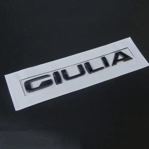 Miniatura 9 de Giulia - Letra metálica 3D para maletero de Alfa Romeo 2018-2021 2022, calcomanía deportiva para portón trasero, color negro brillante, accesorios