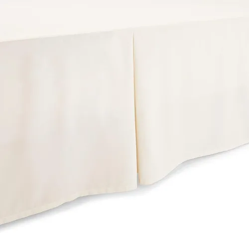 Miniatura 4 de Amazon Basics Falda de cama ligera plisada suave, lavable a máquina, tamaño King, color blanco hueso, sólido Blanco roto