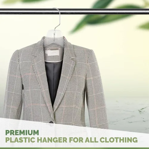 Miniatura 4 de DEILSY™ Perchas de plástico transparente, paquete de 12 perchas duraderas para la organización del armario, colgador de plástico esencial para ropa