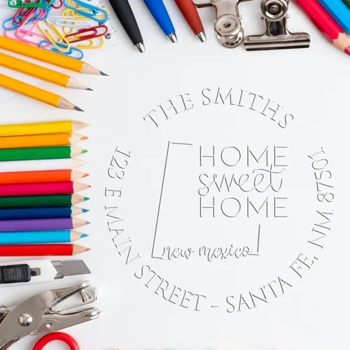 Miniatura 187 de Sello en relieve de dirección personalizado para nuevos propietarios de viviendas, sello redondo de 1-5/8 para dirección de casa, estampado