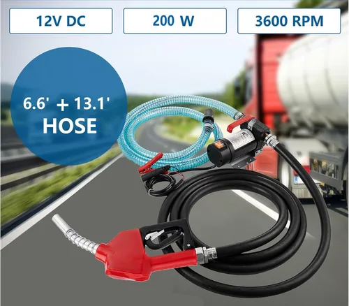 Miniatura 5 de SmarketBuy Bomba de transferencia diésel 12V 200W, bomba de transferencia de combustible eléctrica 10.5 GPM autocebante Kit de bomba de combustible