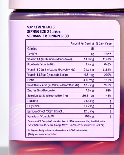 Miniatura 4 de Keranique Suplementos para el cabello y el cuero cabelludo - Promueve la fuerza y el crecimiento. Lo mejor para el cabello fino. Nutre con biotina
