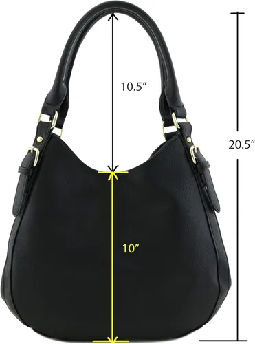 Miniatura 6 de Bolsa de hobo mediana de piel sintética de 3 compartimentos.