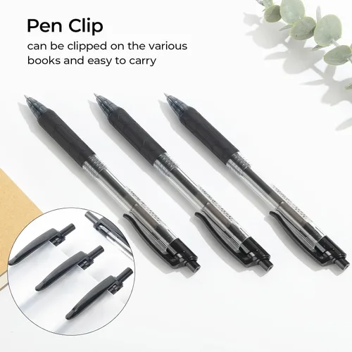 Miniatura 4 de M&G 12 bolígrafos de gel retráctiles, punta fina de 0.020 in, escritura suave con agarre antideslizante y gran capacidad, bolígrafos de tinta de gel