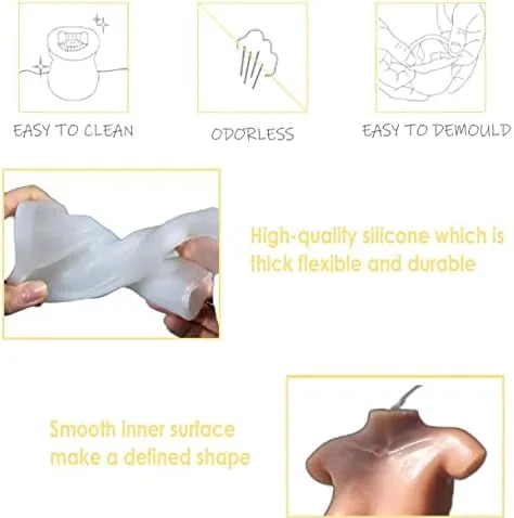 Miniatura 6 de Moldes de vela en forma de cuerpo para hacer velas de DIY, molde de silicona 3D LPCMBS161 0