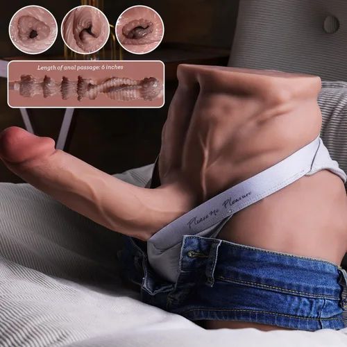 Miniatura 5 de Muñeca sexual masculina de 20 libras para mujeres con consolador enorme flexible de 9 pulgadas, muñecas sexuales realistas musculosas en 3D con anal