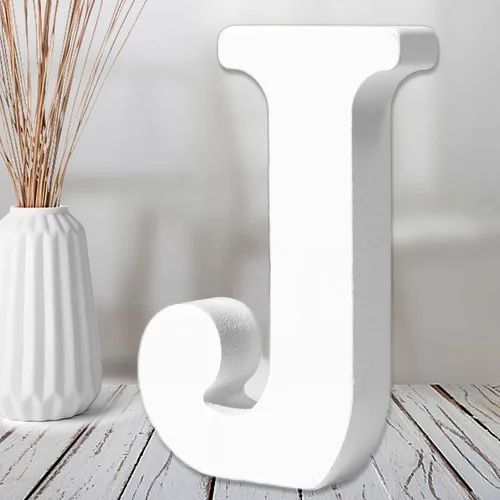 Miniatura 35 de AOCEAN Letras de madera blanca de 6 pulgadas, letras de madera sin terminar para decoración de pared, letras de pie, rebanadas, decoración