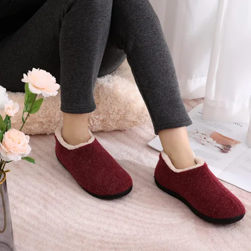Miniatura 6 de Leisurely Pace Pantuflas de invierno de espuma viscoelástica para mujer espalda cerrada forro polar pantuflas para interiores y exteriores