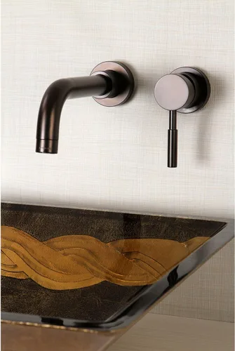 Miniatura 2 de Kingston Brass KS8115DL - Grifo de baño de montaje en pared de una sola manija, bronce aceitado Oil Rubbed Bronze