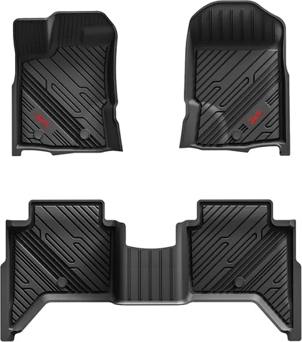 Miniatura 12 de 3W Tapetes para piso y alfombra delantera para Ford F150 / F-150 Lightning SuperCrew Cab 2015-2025, forro para piso TPE todo clima resistente