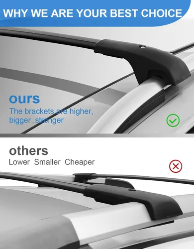 Miniatura 4 de FengYu Barras Transversales de Techo Compatibles con Toyota RAV4 2013-2018 con Rieles Laterales, Barras Transversales de Aluminio, Portaequipajes