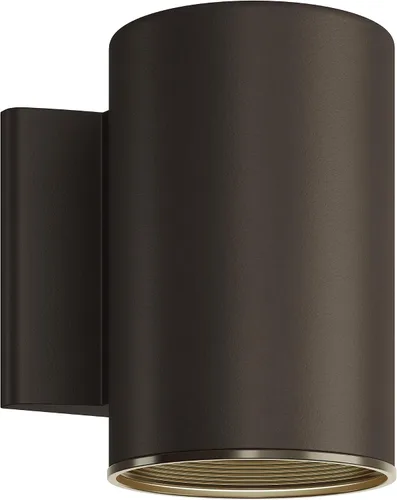 Kichler Lámpara de Pared Cilíndrica en Marrón, Luminaria Exterior de 7" con Apertura Inferior, 9234AZ