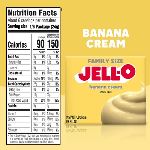 Miniatura 2 de Jell-O Mezcla de relleno de pudín instantáneo y pastel de crema de plátano (caja de 5.1 onzas)