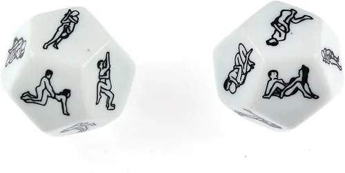 Miniatura 3 de 2 piezas de dados divertidos de posición sexual de 12 lados para despedida de soltero o parejas adultas, juguetes novedosos para regalo