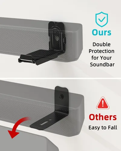 Miniatura 4 de HCMOUNTING Soporte universal de pared para barra de sonido - para Samsung, Sony, Bose, LG, Vizio, Sonos y más soportes de barra de sonido debajo