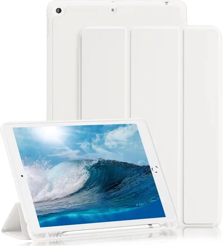 Miniatura 19 de Funda para iPad 8ª/7ª generación (2020/2019) iPad 10.2 pulgadas con soporte para lápices [encendido/apagado] funda protectora con soporte magnetico