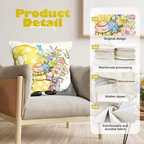 Miniatura 3 de Onerisly Fundas de almohada de primavera de 18 x 18 pulgadas, fundas de almohada, fundas de almohada de primavera para el hogar, decoración