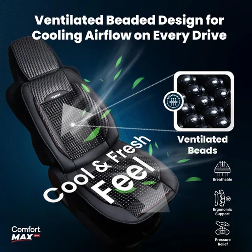 Miniatura 3 de Fundas de asiento con cuentas para automóviles, transpirables con masaje, antisudor y soporte de espalda. Fundas de asiento de madera con cuentas