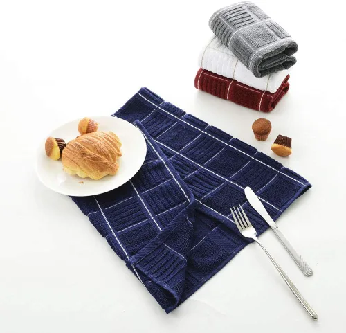 Miniatura 4 de Anyi Toallas de cocina 100% algodón, toallas de platos absorbentes con lazo para colgar, toallas de mano suaves para cocina para lavar y secar