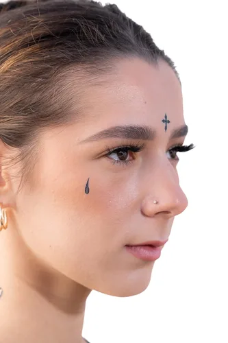 Miniatura 7 de Tatuajes temporales - Volumen I - 10 tatuajes temporales ~ tatuajes faciales ~ lágrima, cruz, manos rezando, etc. ~ Vida matón ~ Tatuajes falsos ~