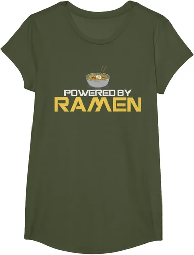 Miniatura 96 de Camiseta de fideos de anime japoneses Powered By Ramen, Negro, S
