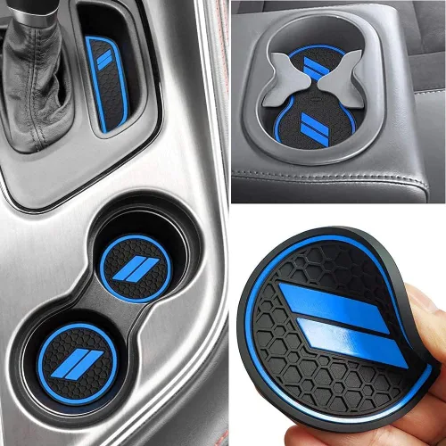 Miniatura 17 de Auprite Alfombrillas antipolvo para accesorios Dodge Challenger 2015 2016 2017 2018 2019 2020 2021 2022 2023, se adapta a la medida forros de Rojo