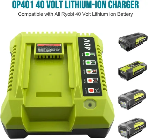 Miniatura 2 de Cargador OP401 de iones de litio de 40 voltios compatible con batería Ryobi de 40 V OP4026 OP40201 OP4040 OP40401 OP4050 OP4050A OP40501 OP40601