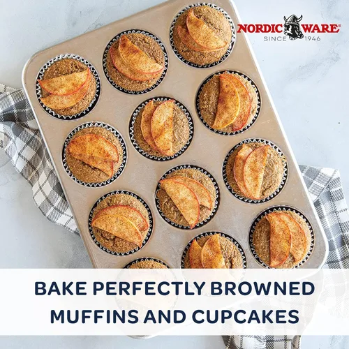 Miniatura 2 de Nordic Ware Molde comercial de aluminio natural para muffins, 12 tazas