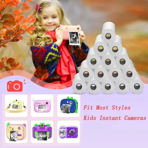 Miniatura 3 de 10 rollos de papel instantáneo para cámara infantil, papel de impresión de cámara HD, rollos de papel térmico para impresora fotográfica, recarga