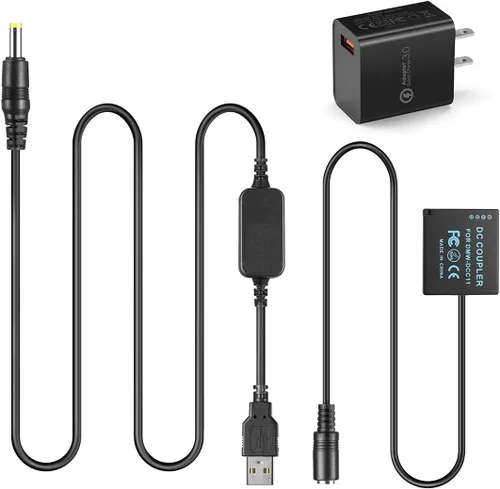 DMW-DCC11 Acoplador DC DMW-BLG10 Batería ficticia + cable USB DMW-AC8 + adaptador para Panasonic Lumix DMC GF6 GX7 GF3 GF5 ZS100 ZS60 LX100 GX85