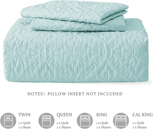 Miniatura 6 de Exclusivo Mezcla Juego de Edredón Individual, Cubrecamas Ligeras y Suaves con 1 Funda de Almohada, Edredones Modernos de Color Azul Aguamarina