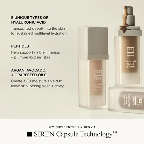 Miniatura 5 de U Beauty El Súper Hidratador con Tinte Ácido Hialurónico Crema Hidratante - Hidratador de Piel de Mega-Dosis para una Piel Más Suave, Lisa