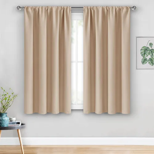 Miniatura 7 de JIUZHEN Cortinas opacas para dormitorio, con aislamiento térmico y bolsillo para barra, cortinas para sala de estar, juego de 2 paneles de 38 x 45