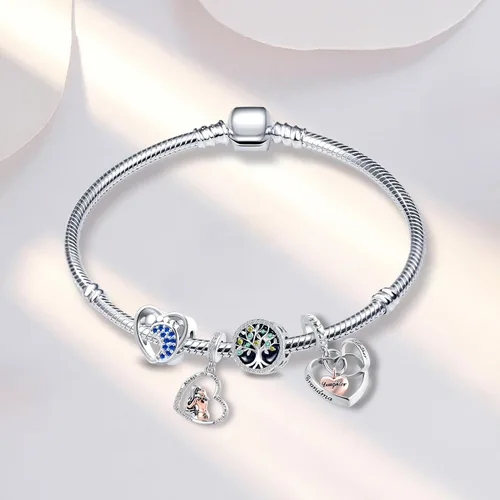 Miniatura 2 de Always My Sister Forever My Friend - Dije de corazón con circonita cúbica para pulsera Pandroa