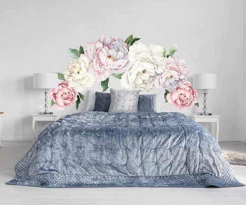 Miniatura 5 de Pegatina de pared de peonía grande con diseño de peonía, calcomanías de pared de flores para niños, acuarela, floral, removible, despegar y pegar