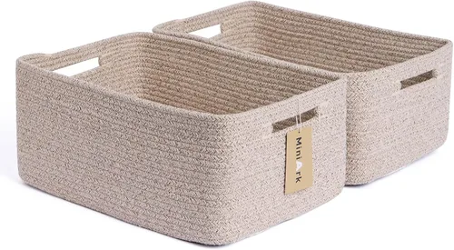 Miniatura 49 de MiniArk Cestas grandes de almacenamiento para estantes, organizadores de armario, para ropa, manta, toallas, guardería, caja de juguetes, cestas