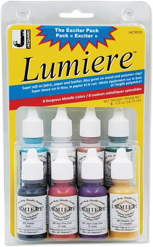 Miniatura 46 de Jacquard Lumiere Pintura para Tela de 2.25oz Turquesa Nacarado - Pintura Metálica para Tela, Cuero, Lienzo, Papel y Madera - Pintura Acrílica