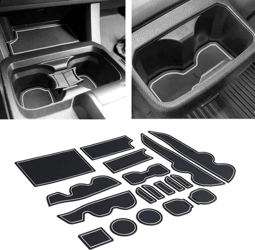 Miniatura 9 de JDMCAR Compatible con accesorios Toyota Tacoma 2016-2023 Kit de insertos premium para portavasos, consola y bolsillos de puerta