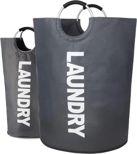 Miniatura 8 de Twira Cesta de lavandería grande de 90 litros, cesta de lavandería que se mantiene bien, bolsa de lavandería con asas acolchadas, contenedor de ropa