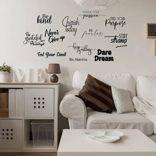 Miniatura 5 de Fumete 12 calcomanías de vinilo inspiradoras para pared, calcomanías de citas motivacionales, calcomanías grandes para despegar y pegar, calcomanías