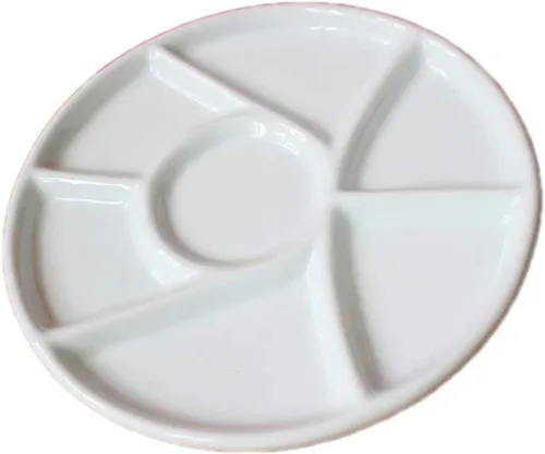 Miniatura 7 de Paleta de pintura de artista de porcelana de 13 pozos, paleta de acuarela de cerámica mezcladora, bandeja de mezcla para acuarela gouache acrílico