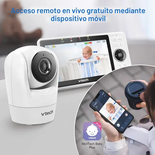Miniatura 7 de VTech Monitor inteligente WiFi para bebés: mira a tu bebé en casa o desde cualquier lugar, aplicación gratuita, cámara de 1080p, pantalla de 5